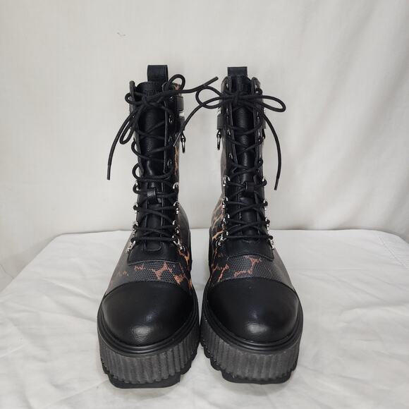 Killstar Occult Luxury Radiclaw NWOT Combat Goth Leopard Print Platform Boots, 8 - Picture 6 of 8